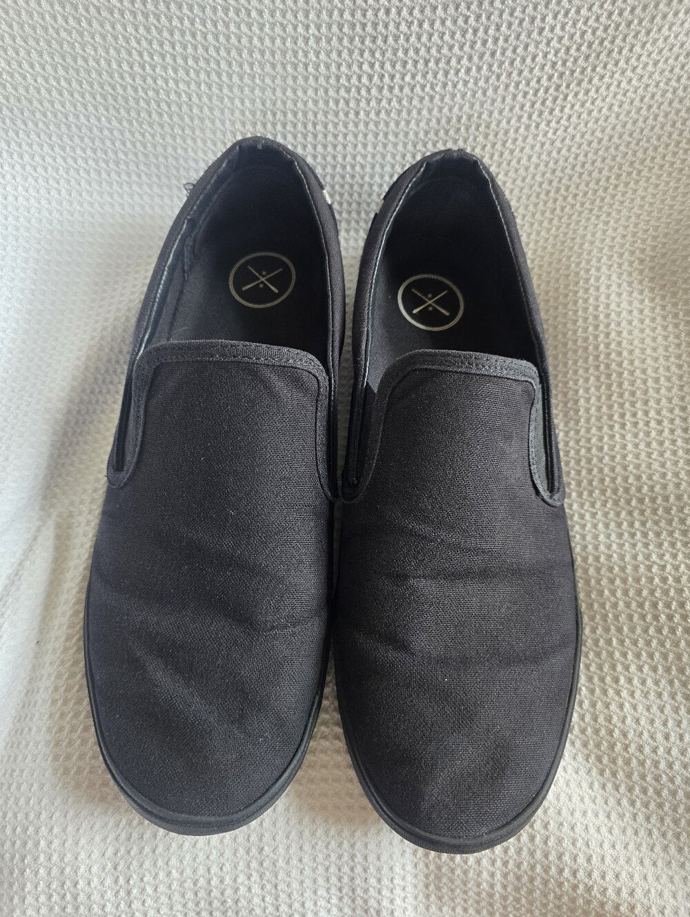 INKKAS Canvas Slip-on Loafers Shoes Comfort Boat Mens 10 Black Art Contest